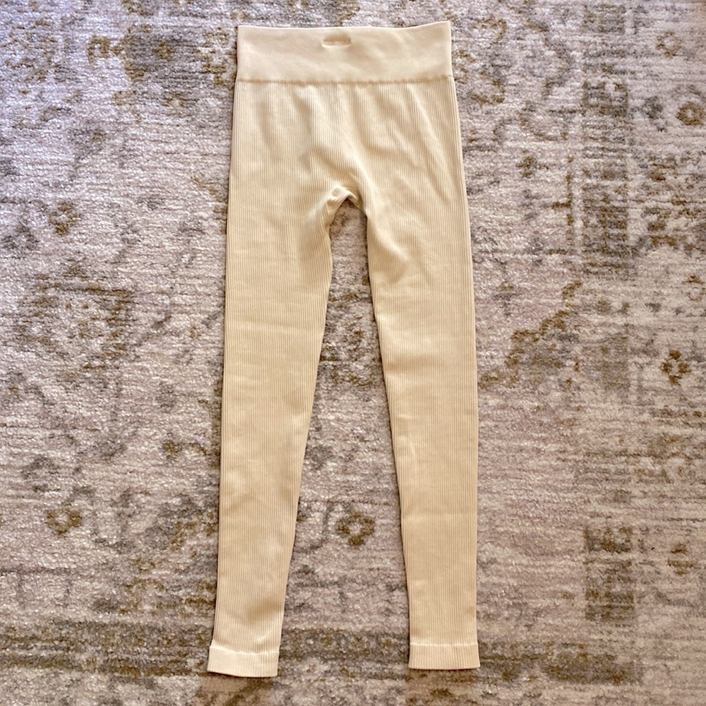 Adanola Rib Leggings 7/8 - Cream Color